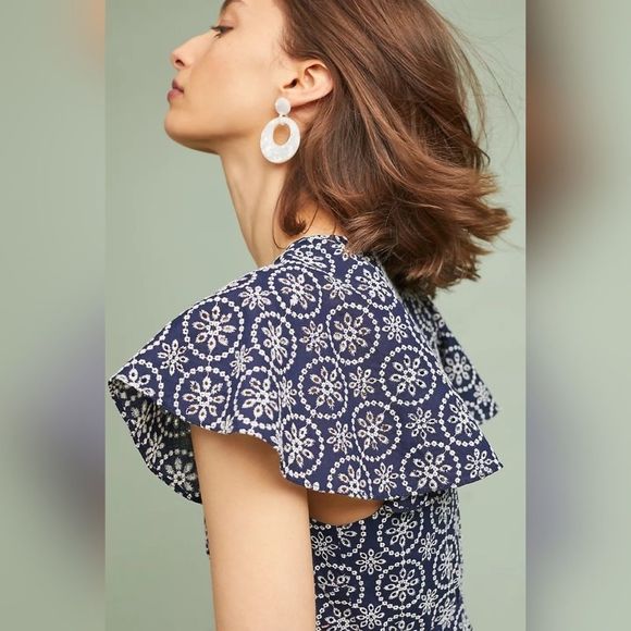 Shoshanna Anthropologie Danica Floral Lace Dress - Picture 3 of 16